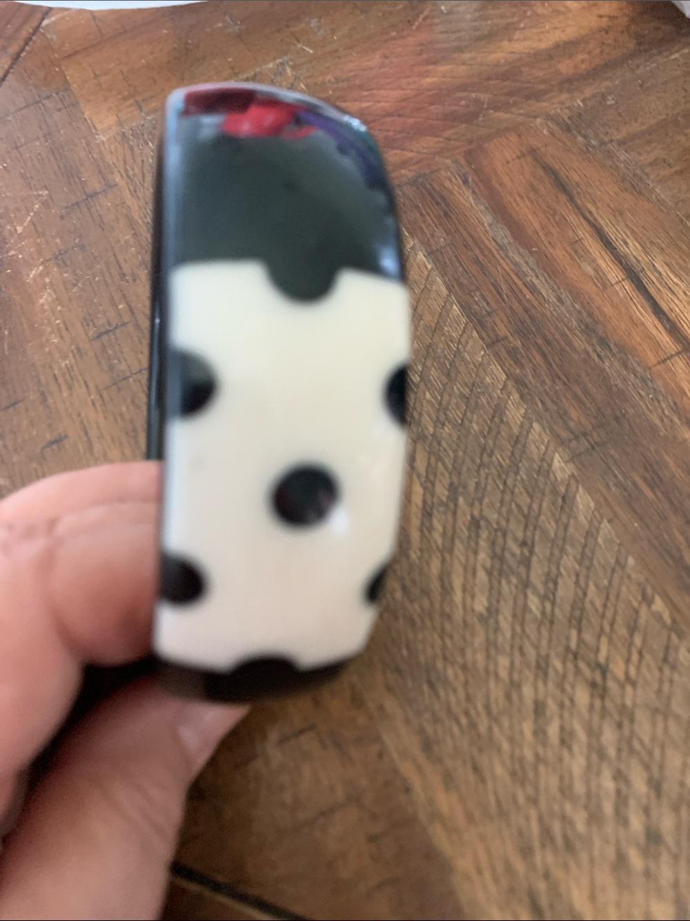 Black and White Polka Dot Acrylic Bangle